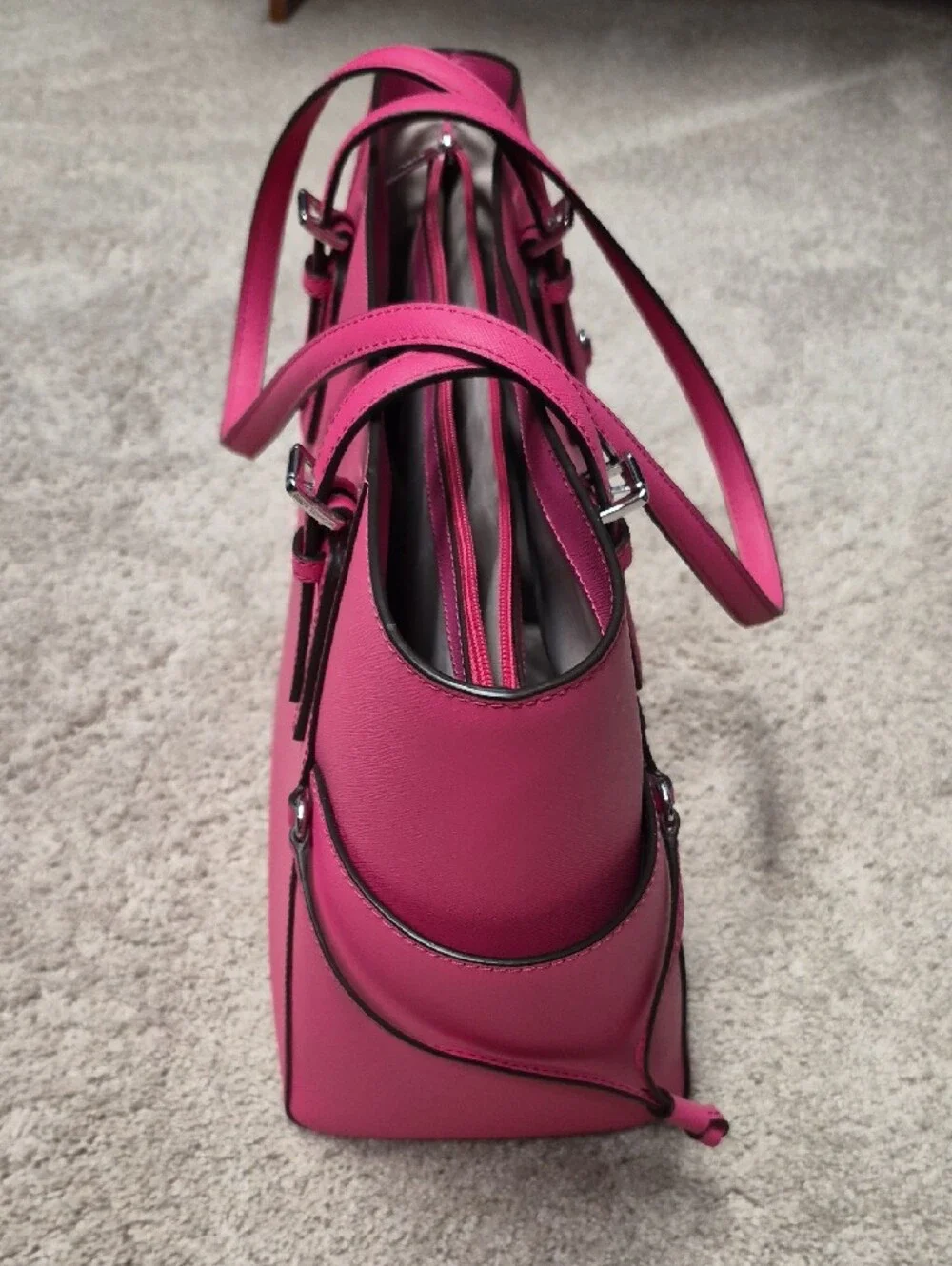 Michael Kors Hot Pink Saffiano Tote NWT - Picture 5 of 6